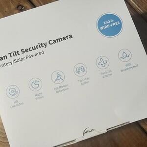 Pan Tilt Security Camera - Battery/Solar Powered - Wireless